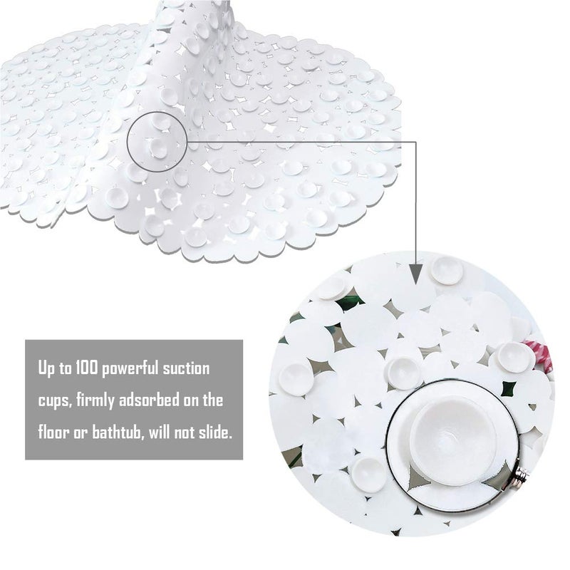 MOLFUJ Non Slip Sea Turtle Bathtub Mat with Suction Cups, Oval Pebble Shower Mat for Baby Tub,Safety Vinyl Anti-Skid Decoration Bath Mat, Coastal Ocean Beach Nautical Themed Decor Bathroom Accessories - Image 3